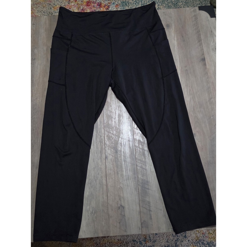Zyia Active Black Yoga Legging Pants Women XXXL With Pockets